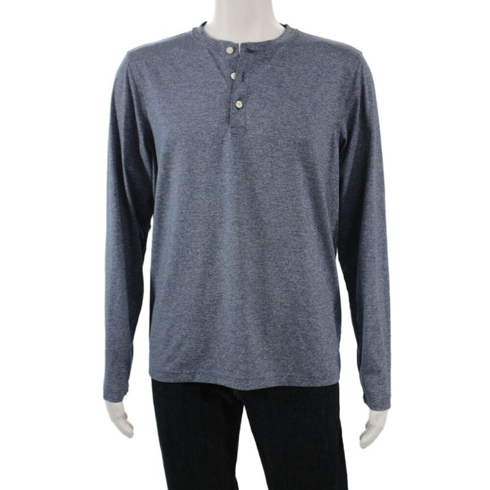 Brooks Brothers Red Fleece Mens Band Long Sleeve T-Shirt Blue Size M